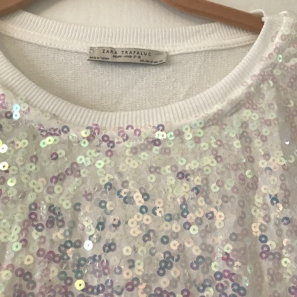 Zara Sequin Tee with Floral Embroidery - Picture 3 of 3